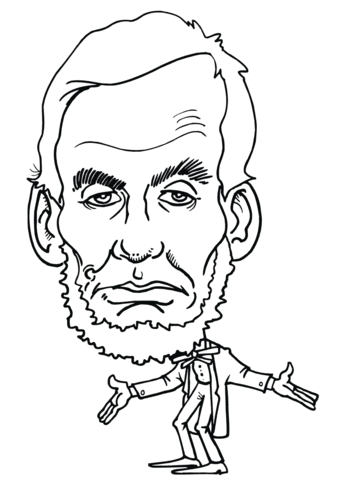 Abraham Lincoln Caricature Coloring Page